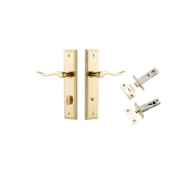 Stirling Lever Stepped Polished Brass Privacy Kit