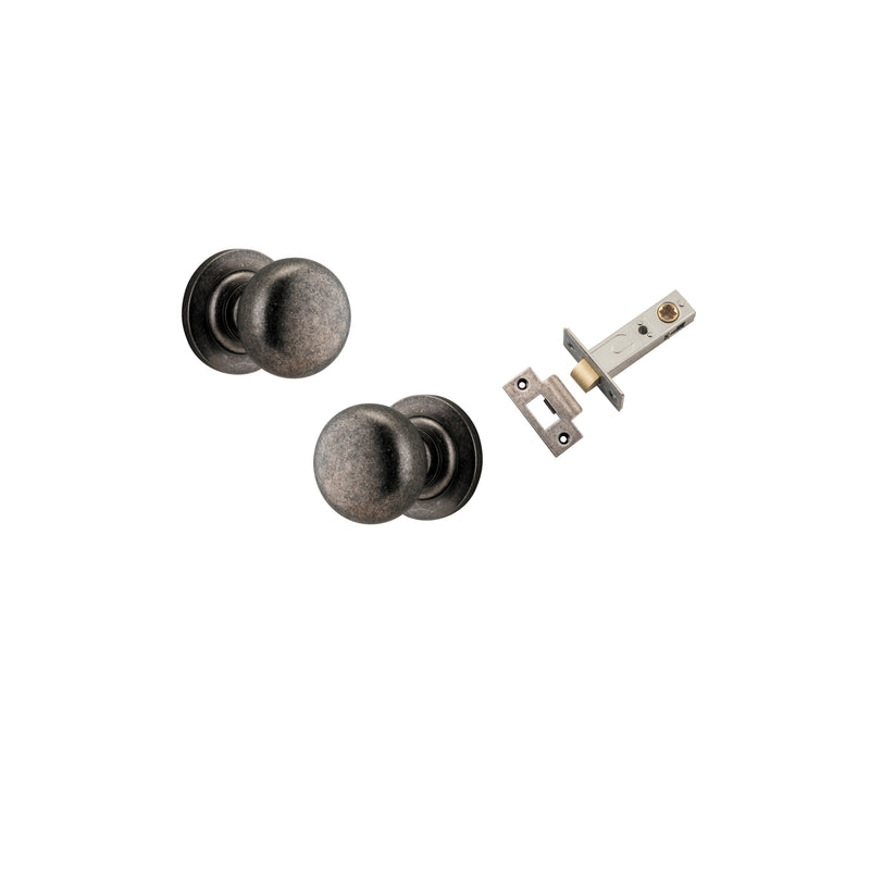 Cambridge Knob on Rose Distressed Nickel Passage Kit