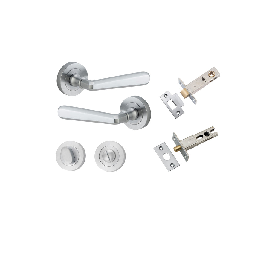 Copenhagen Lever on Rose Brushed Chrome Privacy Kit