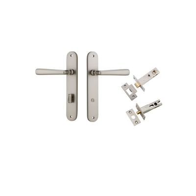 Copenhagen Lever Oval Satin Nickel Privacy Kit