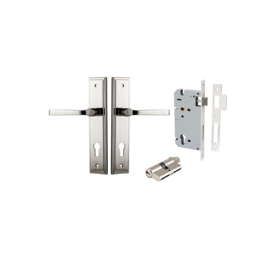 Annecy Lever Stepped Polished Nickel Entrance Kit - Key/Key