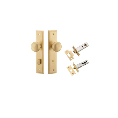 Cambridge Knob Stepped Brushed Brass Privacy Kit