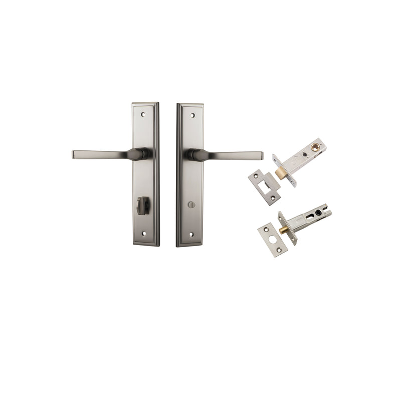 Annecy Lever Stepped Satin Nickel Privacy Kit