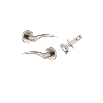 Oxford Lever on Rose Satin Nickel Passage Kit