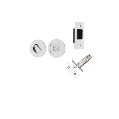 Sliding Door Privacy Kit Round Polished Chrome