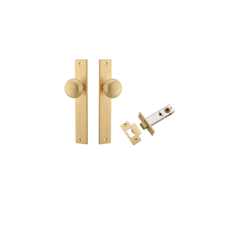 Cambridge Knob Rectangular Brushed Brass Passage Kit