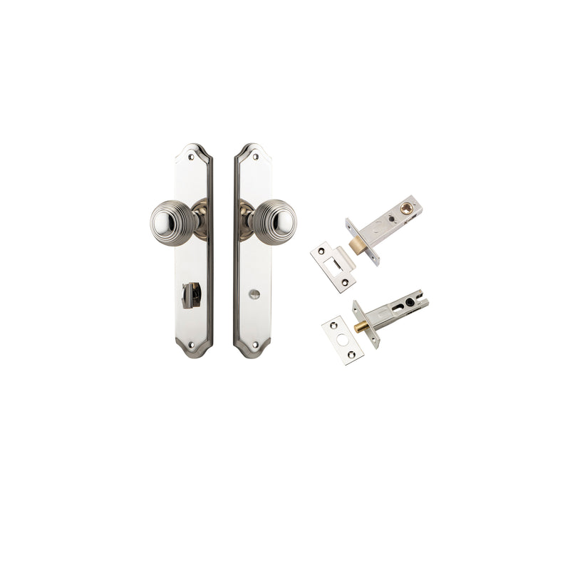 Guildford Knob Shouldered Polished Nickel Privacy Kit