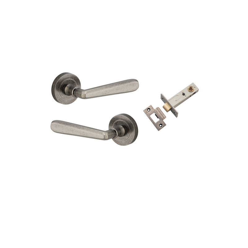 Copenhagen Lever on Rose Distressed Nickel Passage Kit