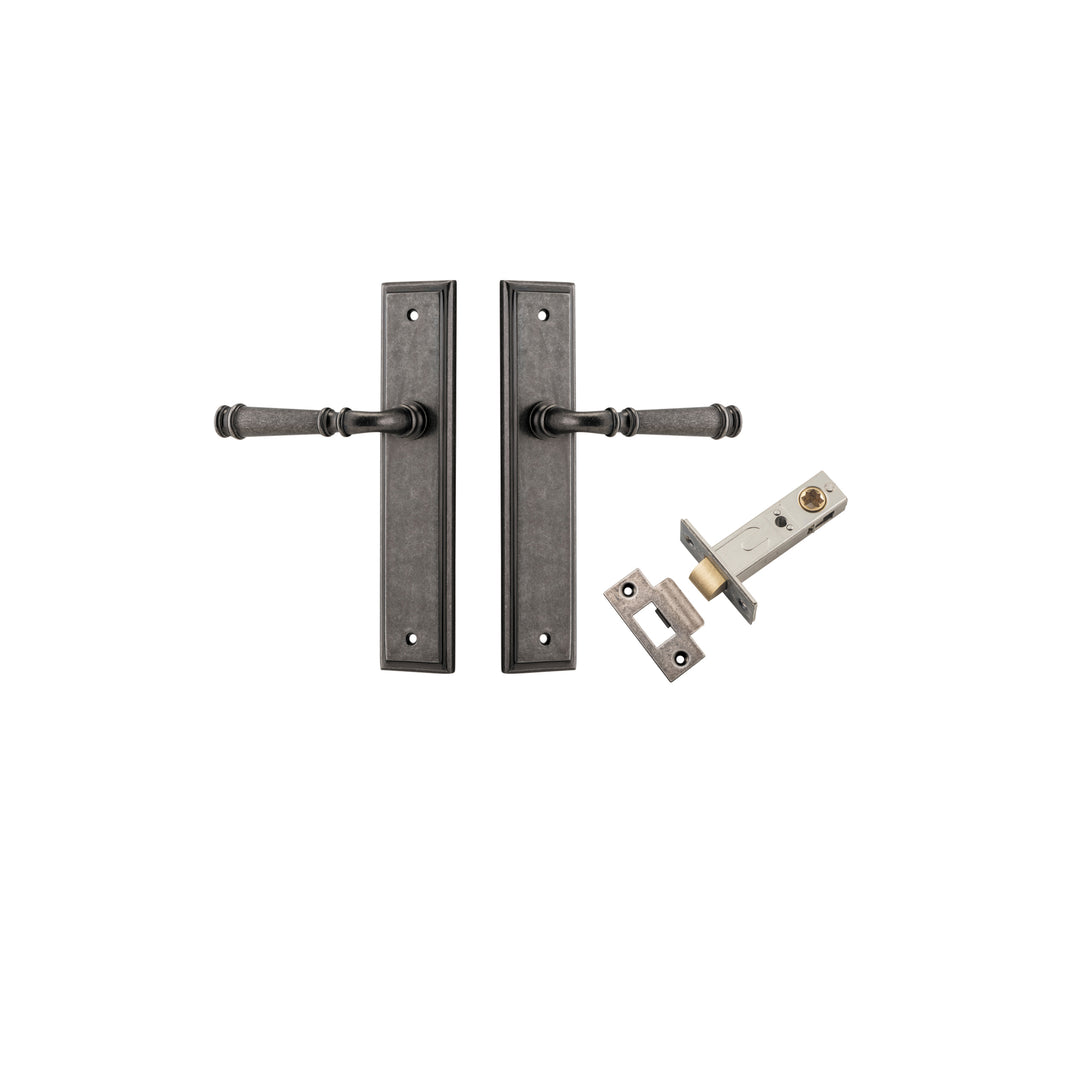 Verona Lever Stepped Distressed Nickel Passage Kit