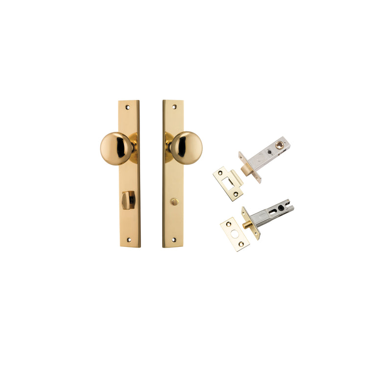 Cambridge Knob Rectangular Polished Brass Privacy Kit