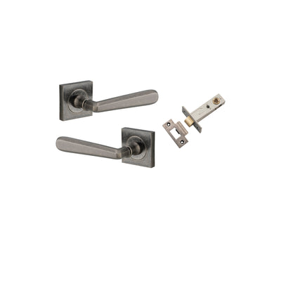 Copenhagen Lever on Square Rose Distressed Nickel Passage Kit