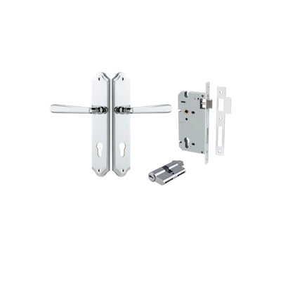 Copenhagen Lever Shouldered Polished Chrome Entrance Kit - Key/Key