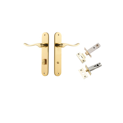 Stirling Lever Oval Polished Brass Privacy Kit