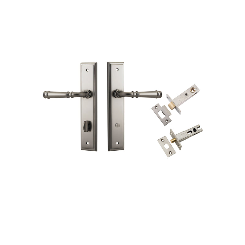 Verona Lever Stepped Satin Nickel Privacy Kit