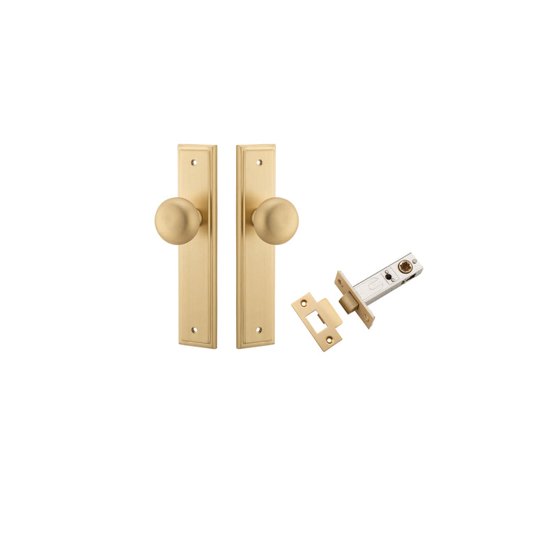 Cambridge Knob Stepped Brushed Brass Passage Kit