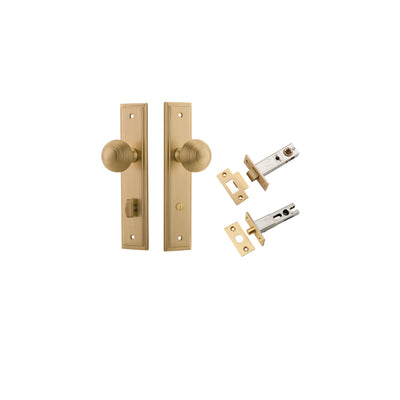 Guildford Knob Stepped Brushed Brass Privacy Kit