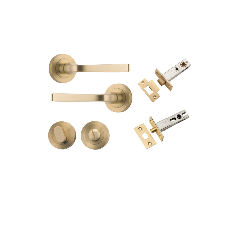 Annecy Lever on Rose Brushed Brass Privacy Kit