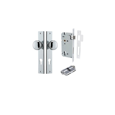 Cambridge Knob Rectangular Polished Chrome Entrance Kit - Key/Key