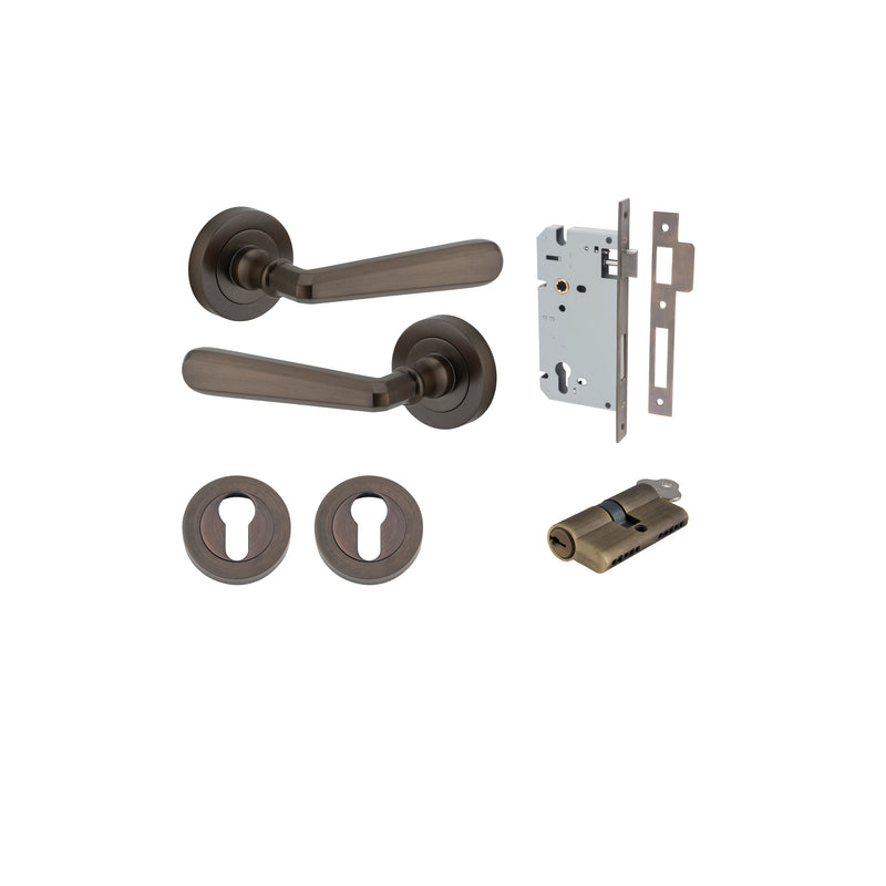 Copenhagen Lever on Rose Signature Brass Entrance Kit - Key/Key