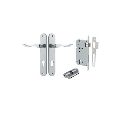 Stirling Lever Oval Brushed Chrome Entrance Kit - Key/Key