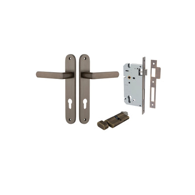 Osaka Lever Oval Signature Brass Entrance Kit - Key/Thumb Turn