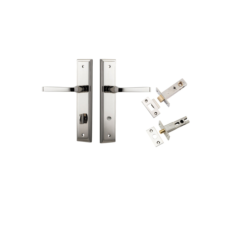 Annecy Lever Stepped Polished Nickel Privacy Kit