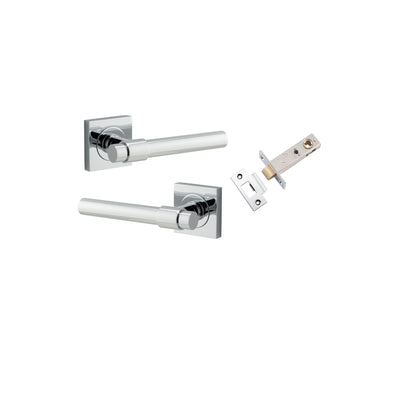 Helsinki Lever on Square Rose Polished Chrome Passage Kit