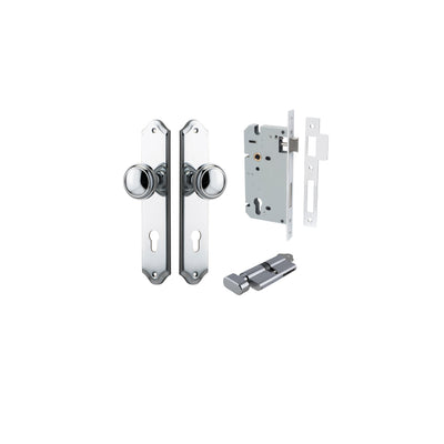 Paddington Knob Shouldered Polished Chrome Entrance Kit - Key/Thumb Turn