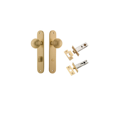 Guildford Knob Oval Brushed Brass Privacy Kit