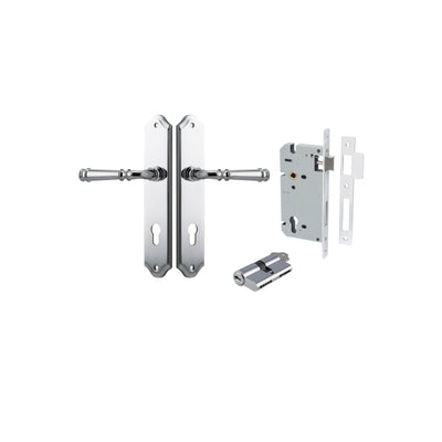 Verona Lever Shouldered Polished Chrome Entrance Kit - Key/Key