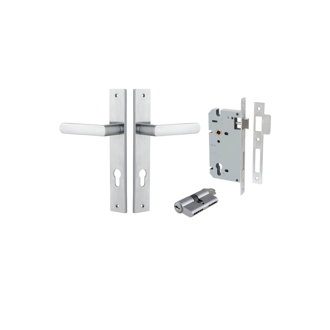Osaka Lever Rectangular Brushed Chrome Entrance Kit - Key/Key
