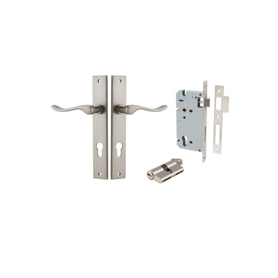 Stirling Lever Rectangular Satin Nickel Entrance Kit - Key/Key