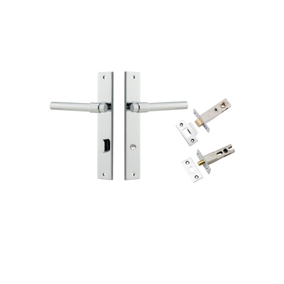 Helsinki Lever Rectangular Polished Chrome Privacy Kit