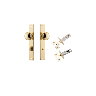 Paddington Knob Rectangular Polished Brass Privacy Kit