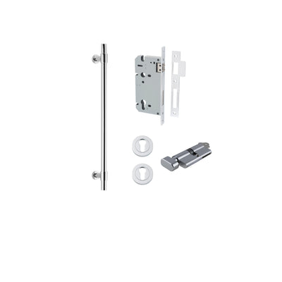 Helsinki Pull Handle Polished Chrome 450mm Entrance Kit - Key/Thumb Turn