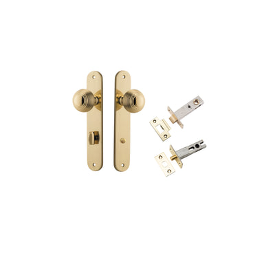 Guildford Knob Oval Polished Brass Privacy Kit