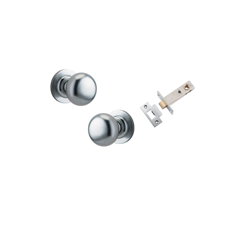 Cambridge Knob on Rose Brushed Chrome Passage Kit