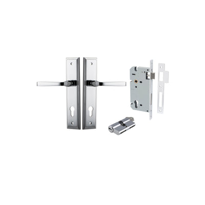 Annecy Lever Stepped Polished Chrome Entrance Kit - Key/Key