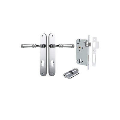 Verona Lever Oval Polished Chrome Entrance Kit - Key/Key