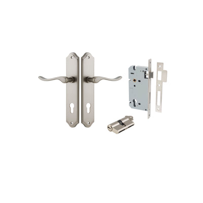 Stirling Lever Shouldered Satin Nickel Entrance Kit - Key/Key