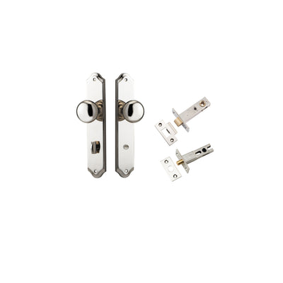 Cambridge Knob Shouldered Polished Nickel Privacy Kit