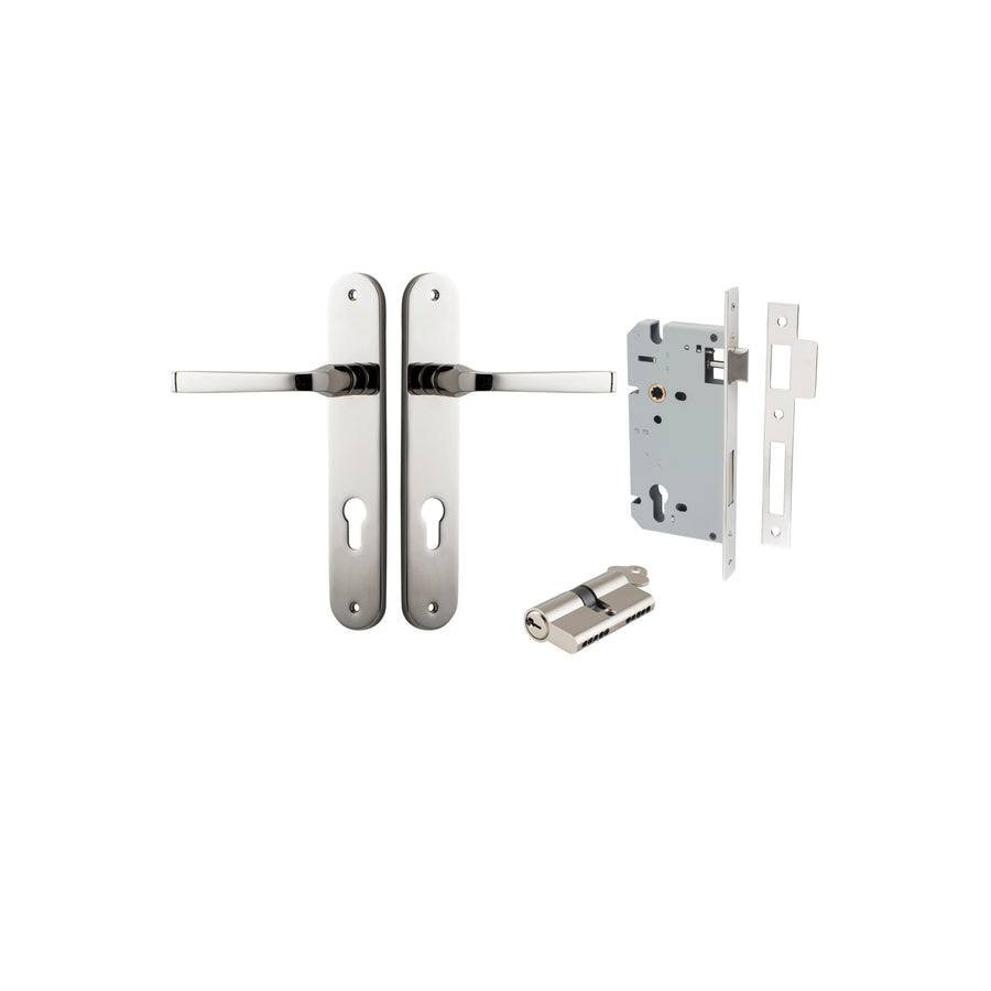 Annecy Lever Oval Polished Nickel Entrance Kit - Key/Key