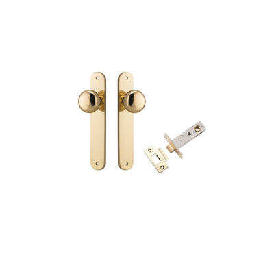 Cambridge Knob Oval Polished Brass Passage Kit