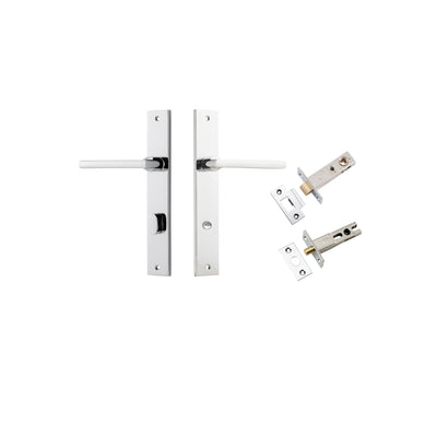 Baltimore Lever Rectangular Polished Chrome Privacy Kit