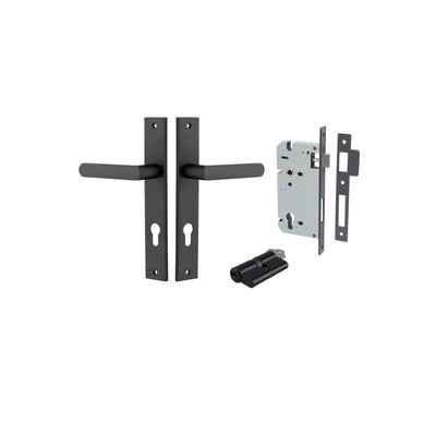 Osaka Lever Rectangular Matt Black Entrance Kit - Key/Key