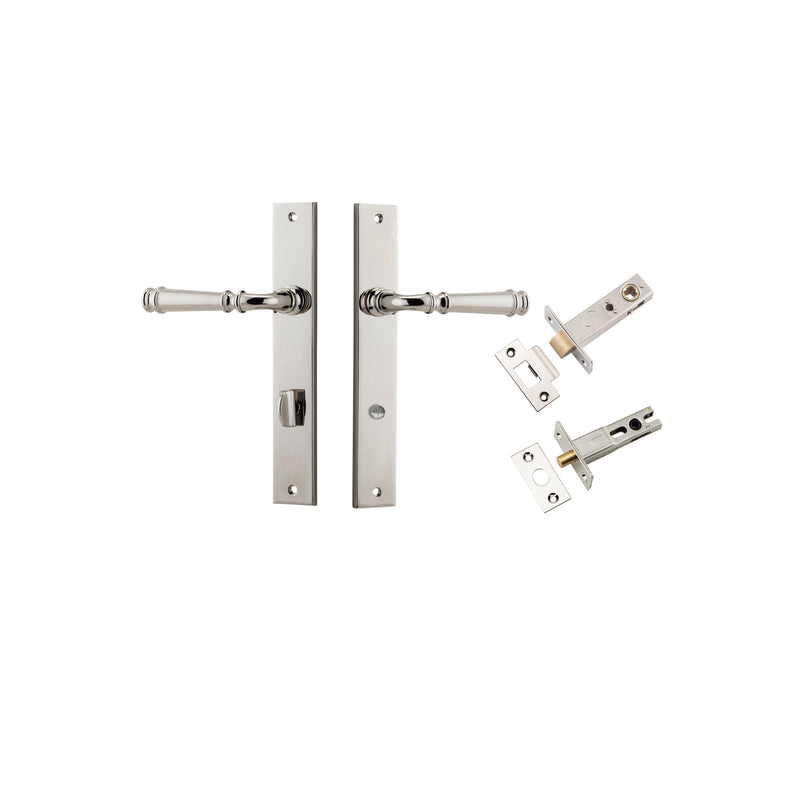 Verona Lever Rectangular Polished Nickel Privacy Kit