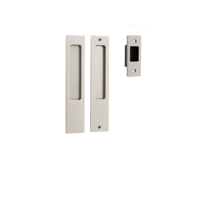 Sliding Door Passage Kit Rectangular Satin Nickel