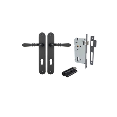 Sarlat Lever Oval Matt Black Entrance Kit - Key/Key