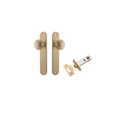 Paddington Knob Oval Brushed Brass Passage Kit