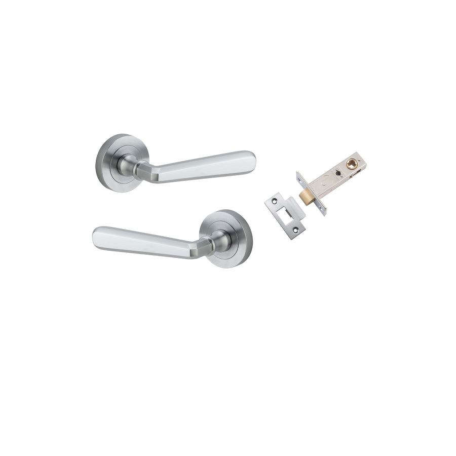 Copenhagen Lever on Rose Brushed Chrome Passage Kit